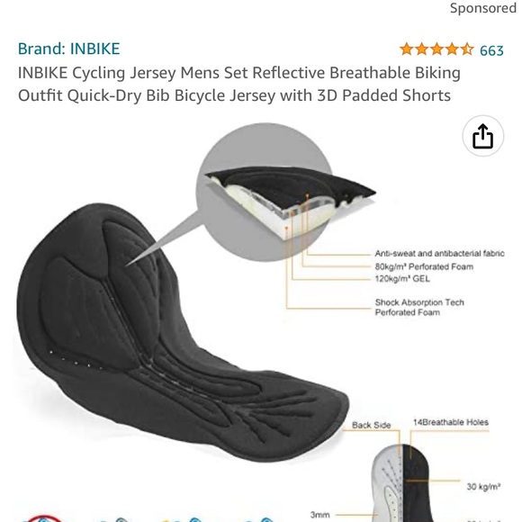 INBIKE Cycling Jersey Mens Set Reflective Breathable Biking
Outfit - Picture 4 of 5